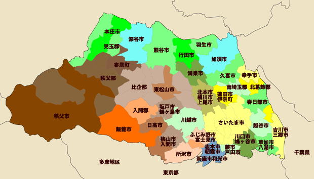 埼玉県の地区別寺院へのリンク