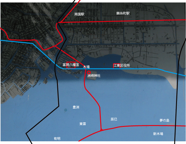 江戸時代中期の洲崎神社周辺図