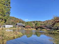 稱名寺阿字ヶ池と反橋